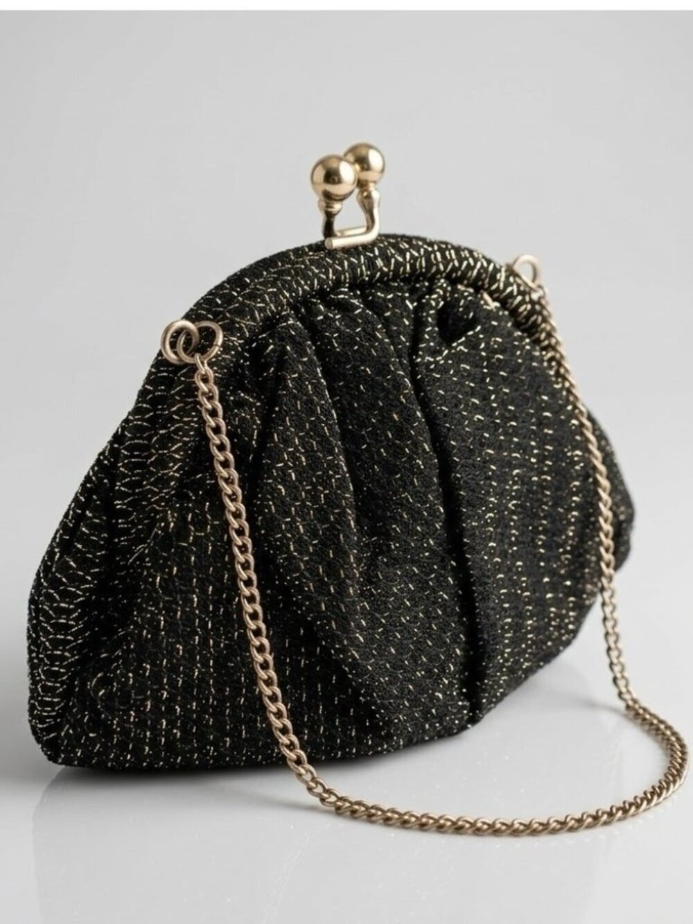 Vintage Metallic Mesh Evening Bag